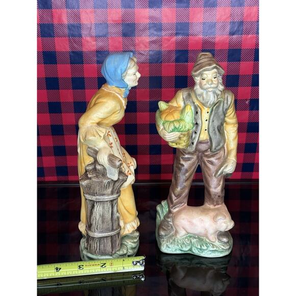 Set Of 2 Ceramic Figurines Old Man And Old Woman - Picture 11 of 11